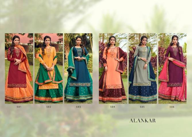Rangoon Alankar Fancy Designer Heavy Festive Wear Satin Georgette With slive With Four Side Work Lace Dupatta Work Salwar suit Collection 